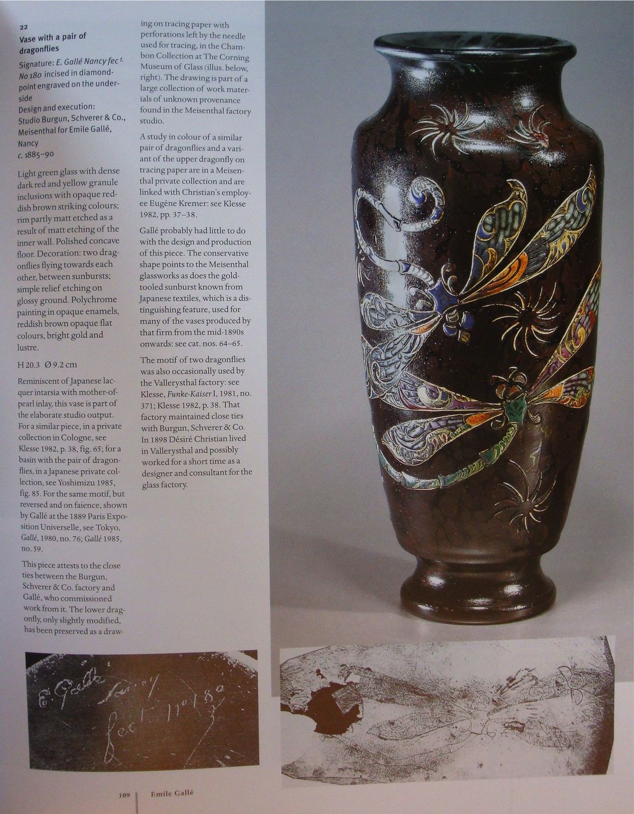 Libellules Vase by Galle and Escalier de Cristal